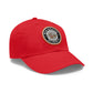 Brick University (Black Design Behind Bars) - Hat with Leather Patch (Round)