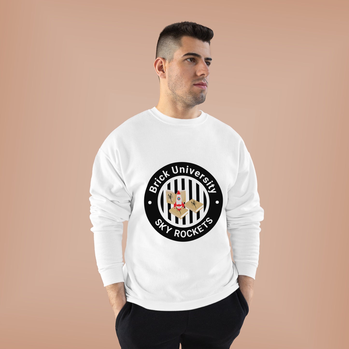 Brick University (Black Design) - Unisex EcoSmart® Crewneck Sweatshirt
