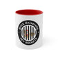 Brick University (Black Design Behind Bars) - Accent Coffee Mug, 11oz