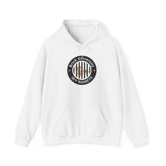 Brick University (Black Design Behind Bars) - Unisex Heavy Blend™ Hooded Sweatshirt