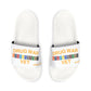 Drug War Vet - Slide Sandals — White Removable‑Strap Slides
