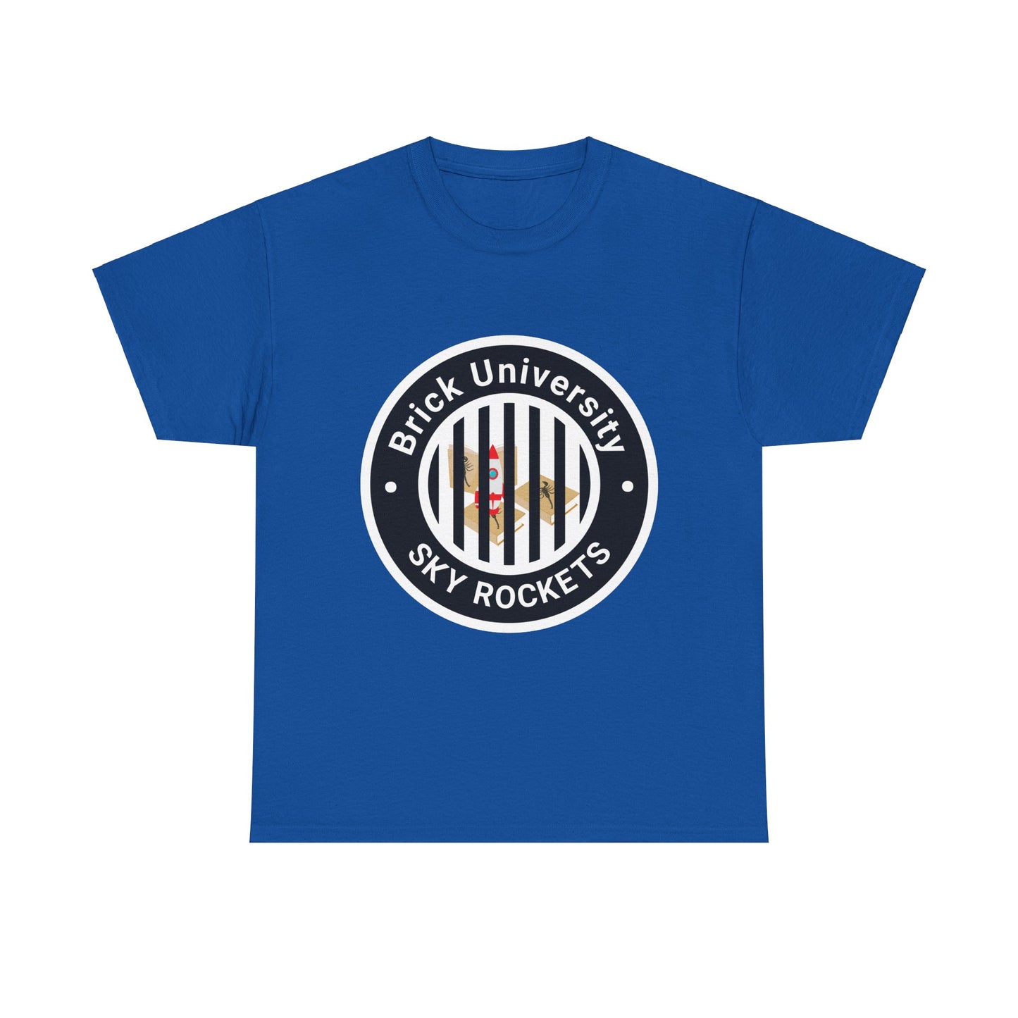 Brick University (Black Design Behind Bars) - Unisex Heavy Cotton Tee