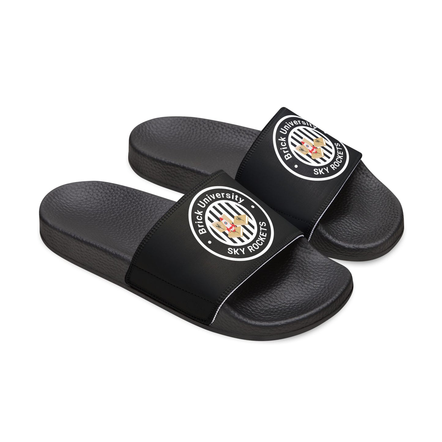 Brick University (Black-outside) - Slide Sandals — Removable‑Strap Slides
