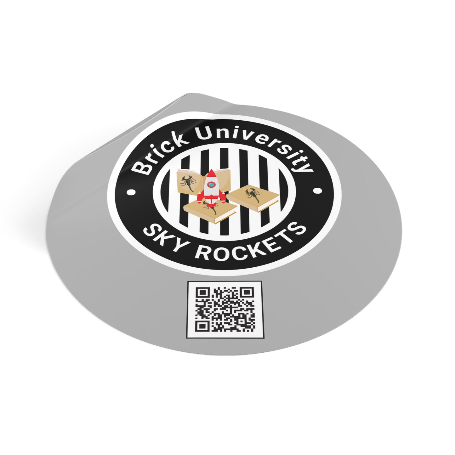 Brick University (Black Design) Round Vinyl Stickers