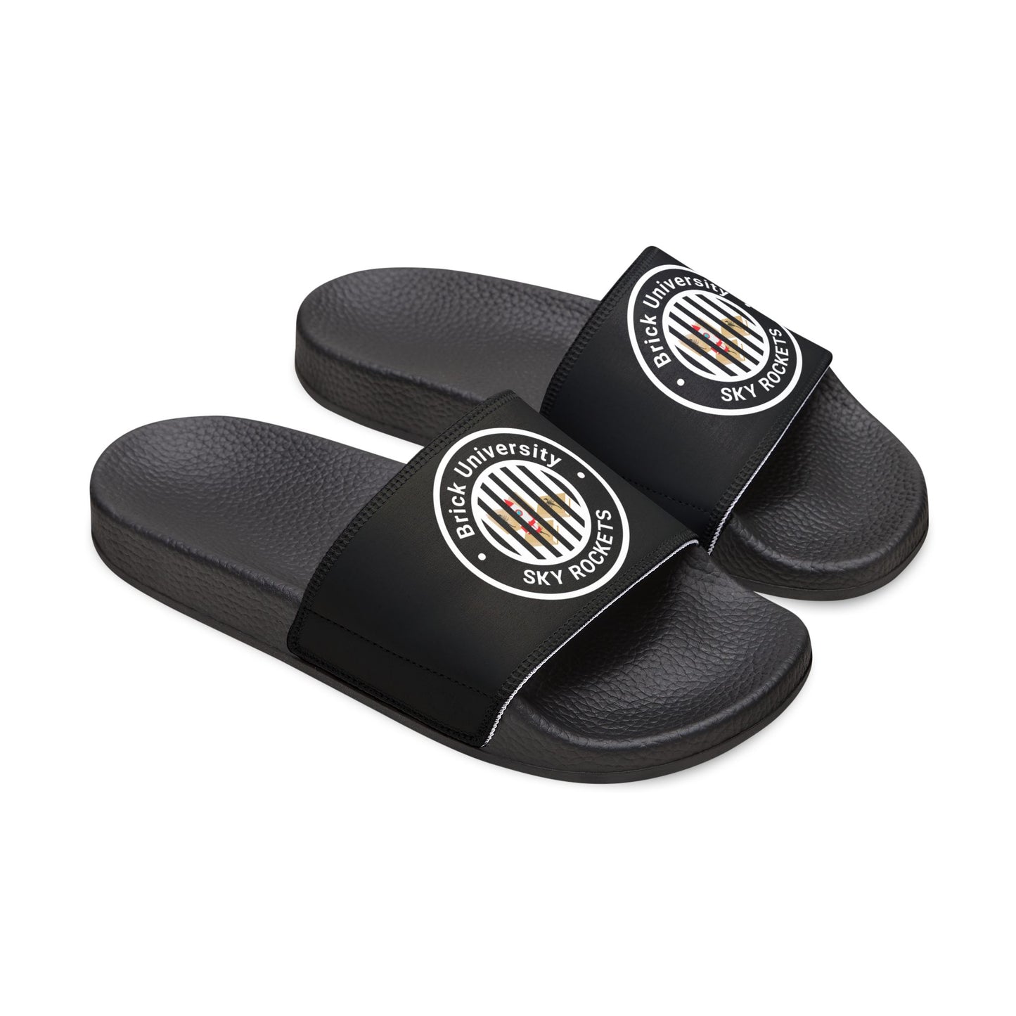 Brick University (Black Behind Bars) - Slide Sandals — Removable‑Strap Slides