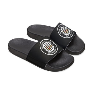 Brick University (Black Behind Bars) - Slide Sandals — Removable‑Strap Slides