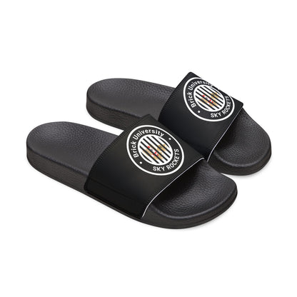Brick University (Black Behind Bars) - Slide Sandals — Removable‑Strap Slides