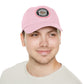 Brick University (Black Design Behind Bars) - Hat with Leather Patch (Round)