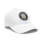 Brick University (Black Design) - Hat with Leather Patch (Round)
