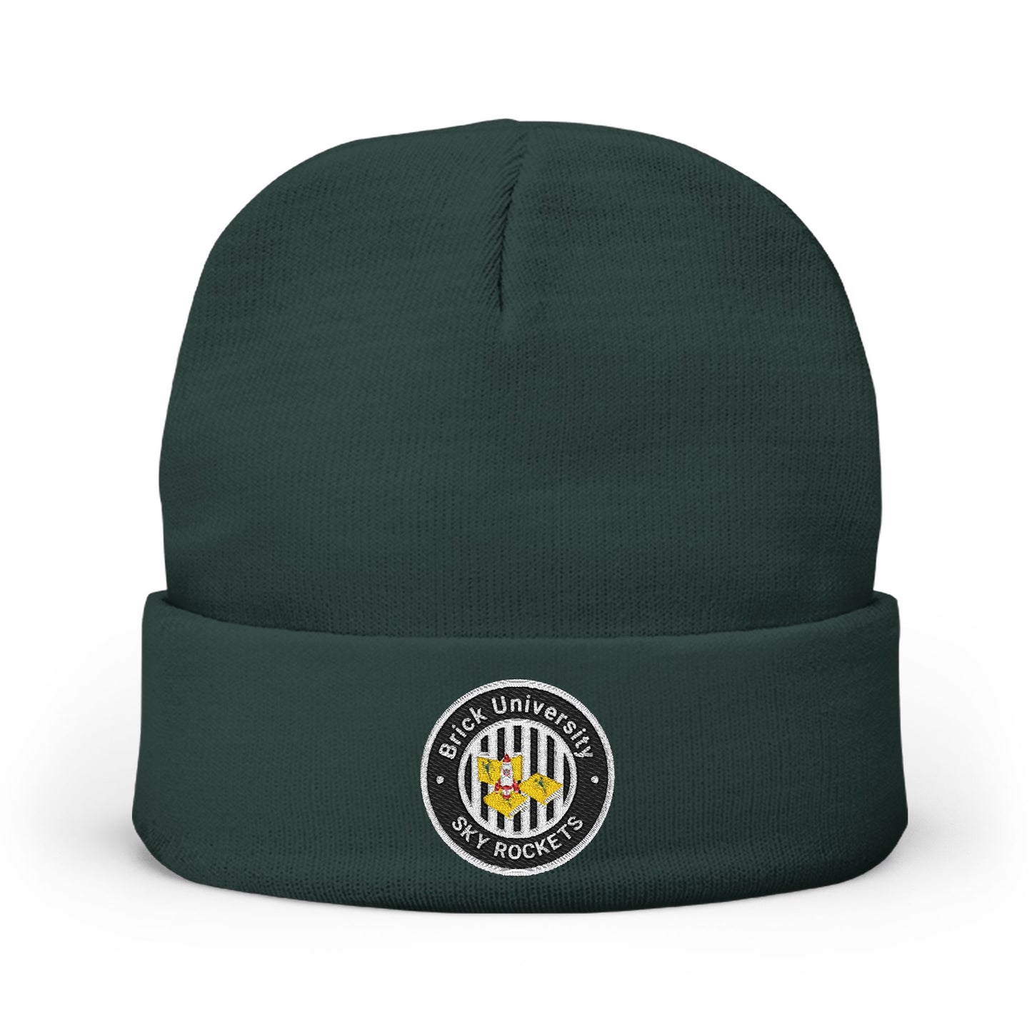 Brick University (Black-outside) Knit Beanie
