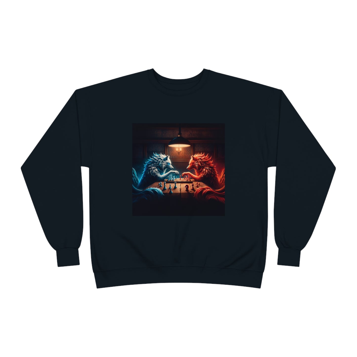Wolves Playing Chess - Unisex EcoSmart® Crewneck Sweatshirt