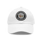 Brick University (Black Design Behind Bars) - Hat with Leather Patch (Round)