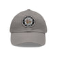 Brick University (Black Design Behind Bars) - Hat with Leather Patch (Round)