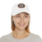 Brick University (Black Design Behind Bars) - Hat with Leather Patch (Round)