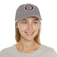 Brick University (Black Design Behind Bars) - Hat with Leather Patch (Round)