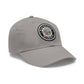 Brick University (Black Design Behind Bars) - Hat with Leather Patch (Round)