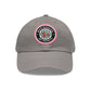 Brick University (Black Design Behind Bars) - Hat with Leather Patch (Round)