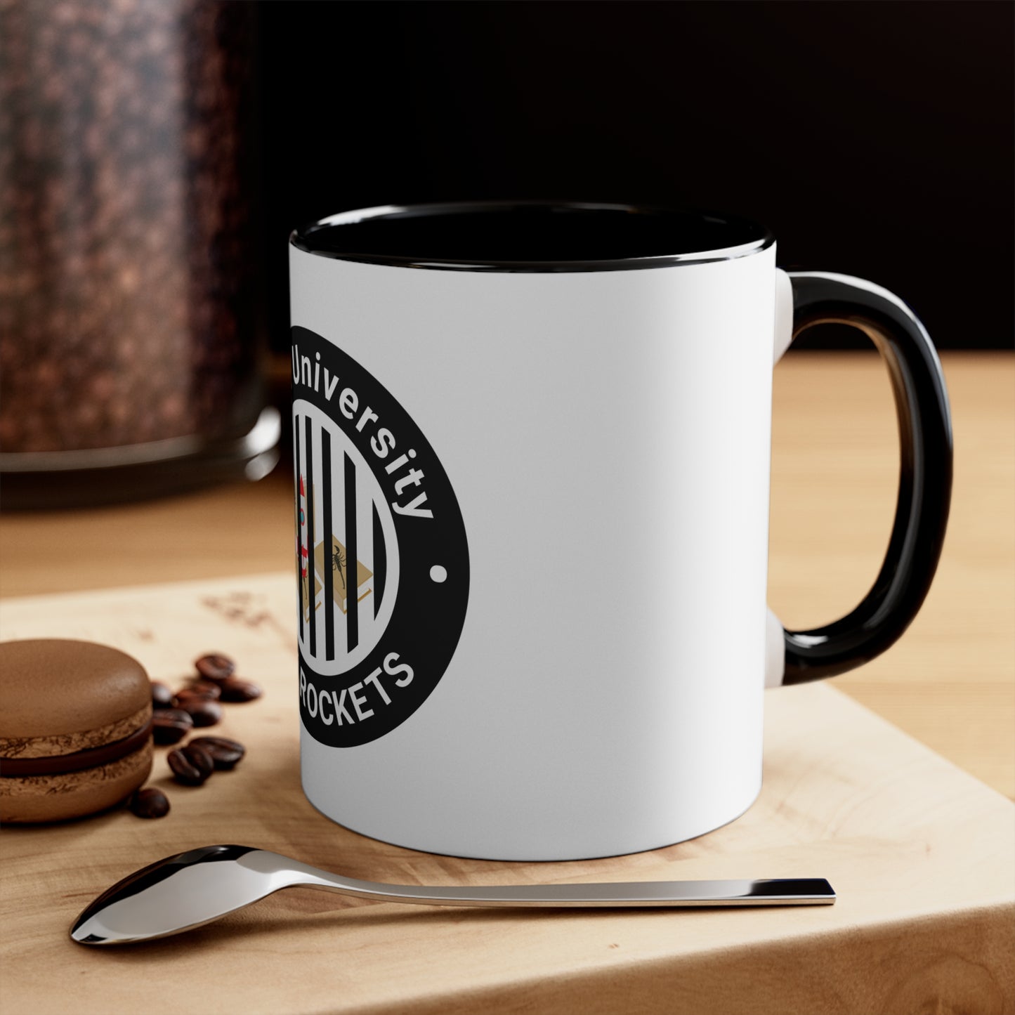 Brick University (Black Design Behind Bars) - Accent Coffee Mug, 11oz