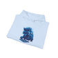 Wolf Playing Chess (Blue Team) - Unisex Heavy Blend™ Hooded Sweatshirt