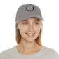 Brick University (Black Design Behind Bars) - Hat with Leather Patch (Round)