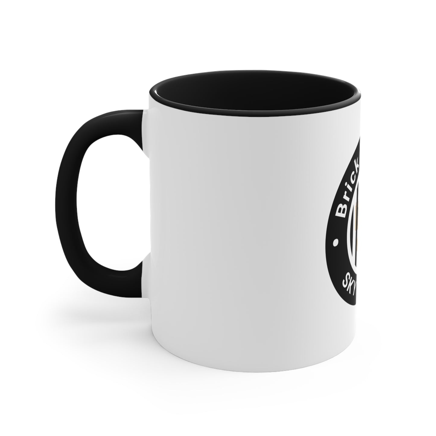 Brick University (Black Design Behind Bars) - Accent Coffee Mug, 11oz