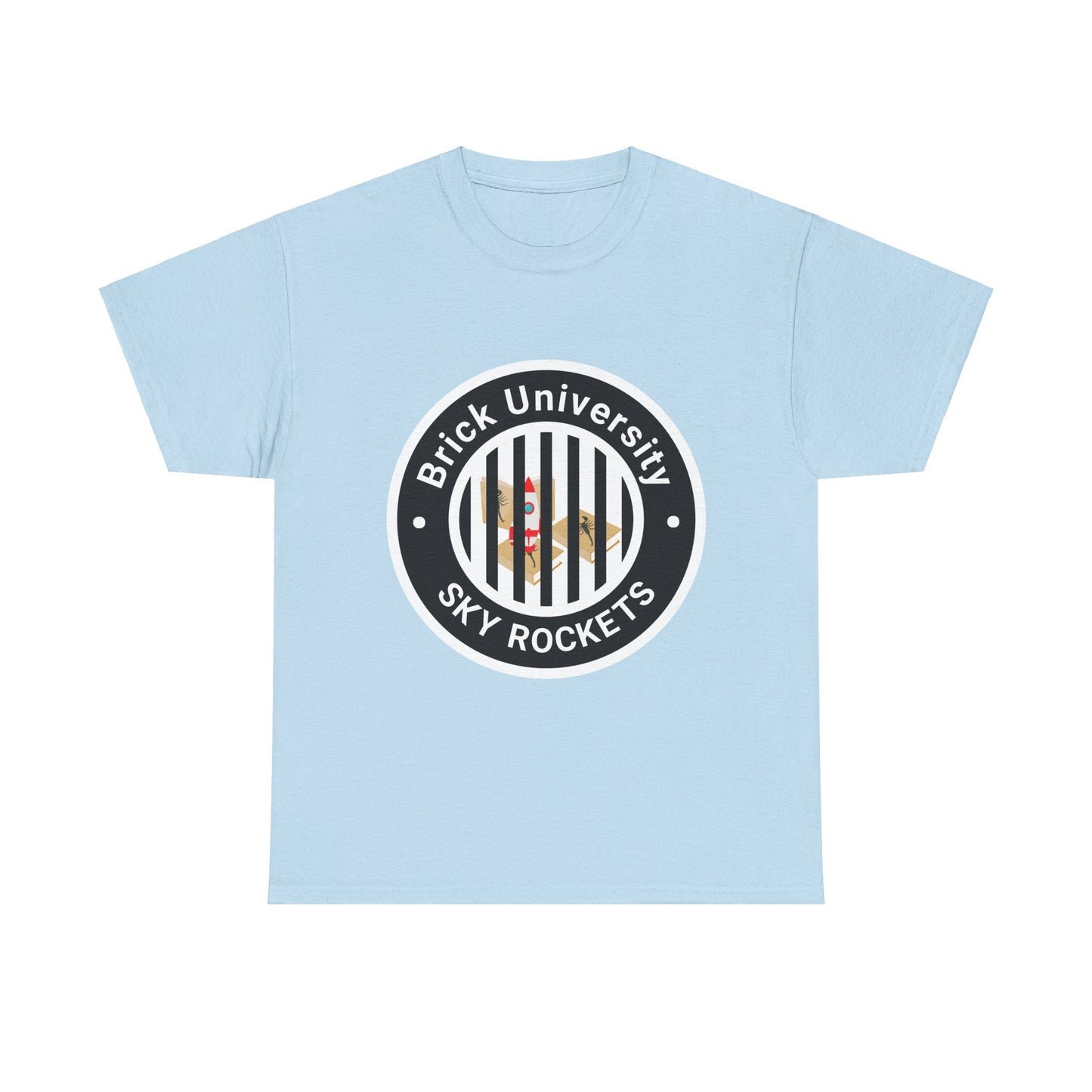 Brick University (Black Design Behind Bars) - Unisex Heavy Cotton Tee