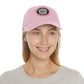 Brick University (Black Design Behind Bars) - Hat with Leather Patch (Round)