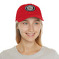 Brick University (Black Design Behind Bars) - Hat with Leather Patch (Round)