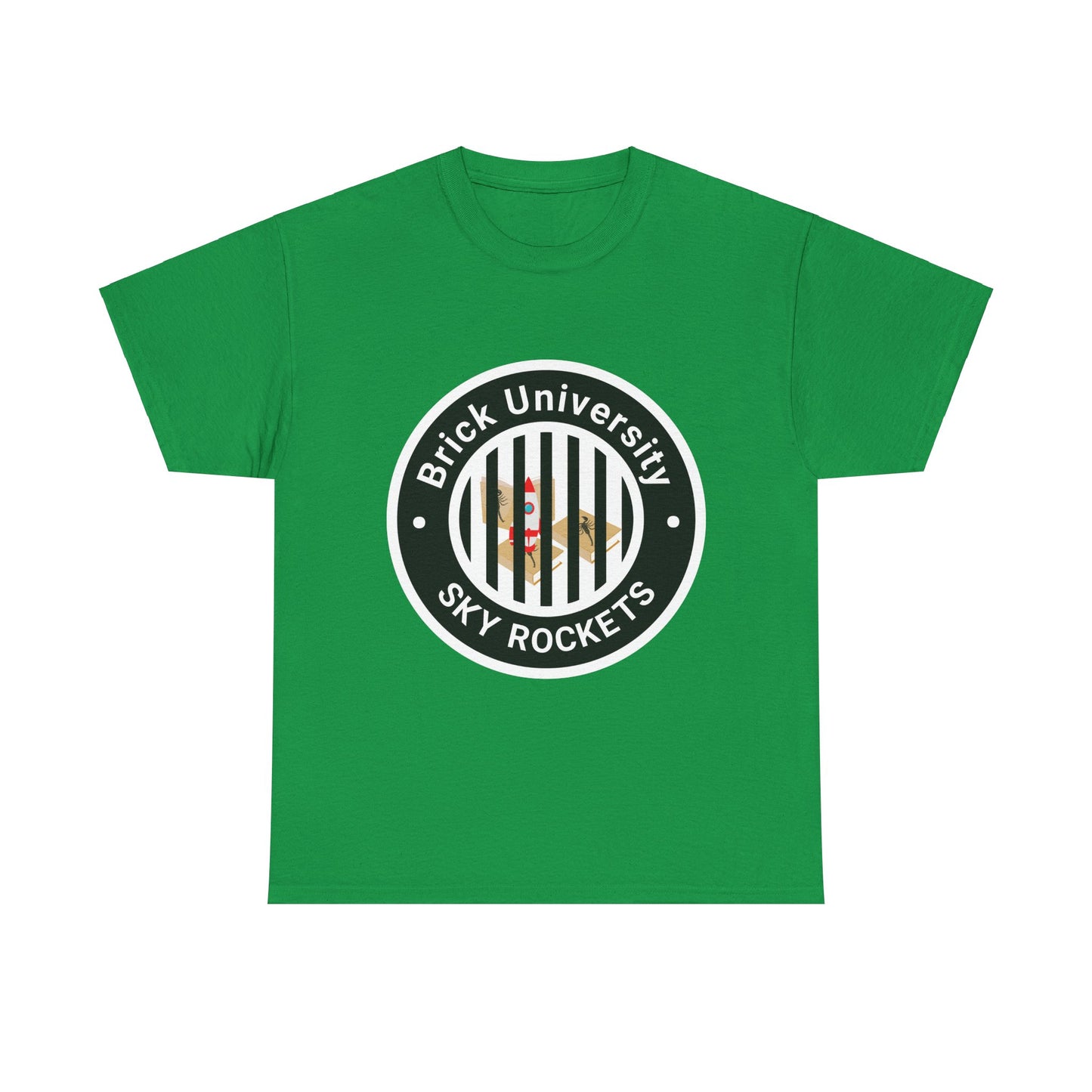 Brick University (Black Design Behind Bars) - Unisex Heavy Cotton Tee