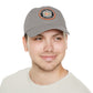 Brick University (Black Design) - Hat with Leather Patch (Round)