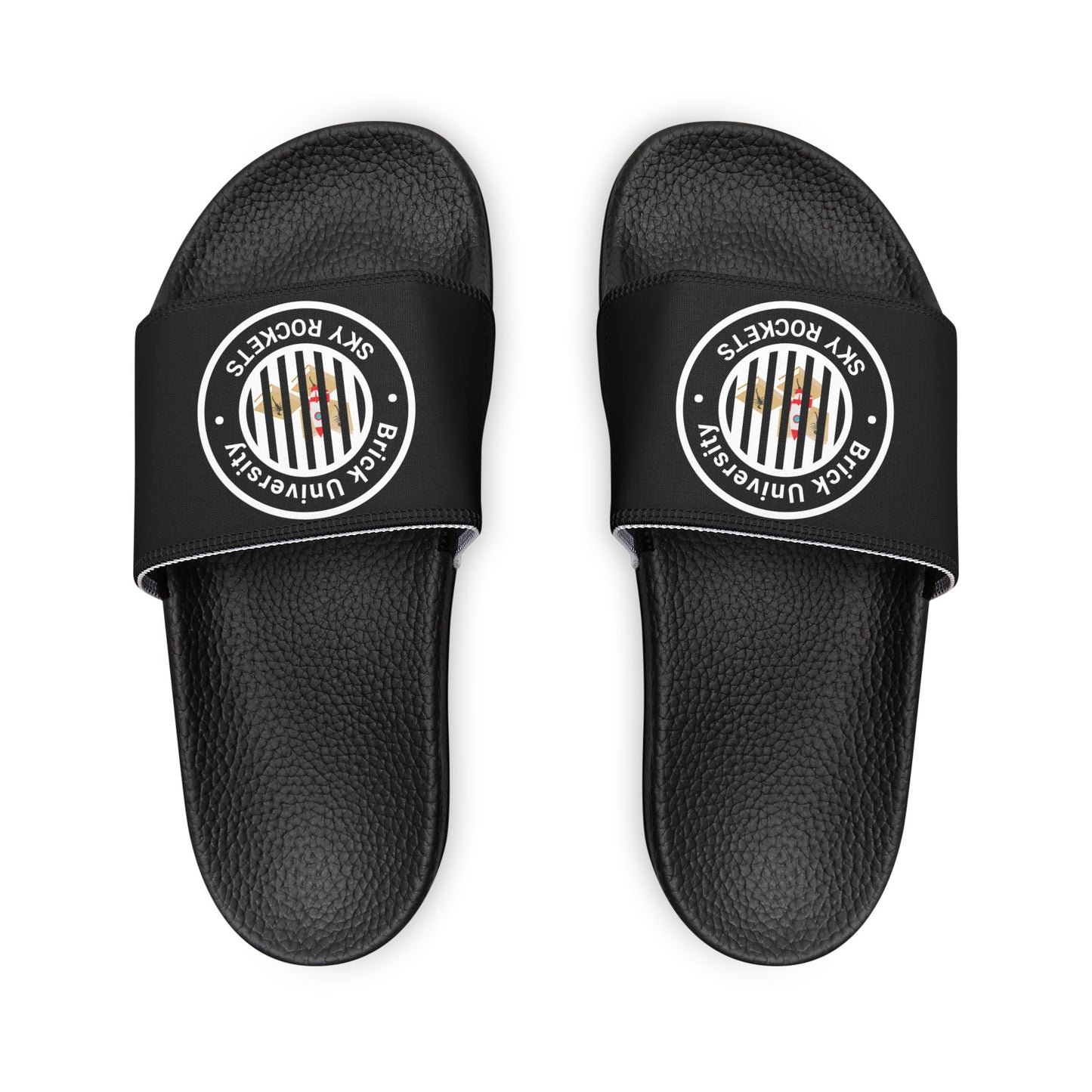 Brick University (Black Behind Bars) - Slide Sandals — Removable‑Strap Slides