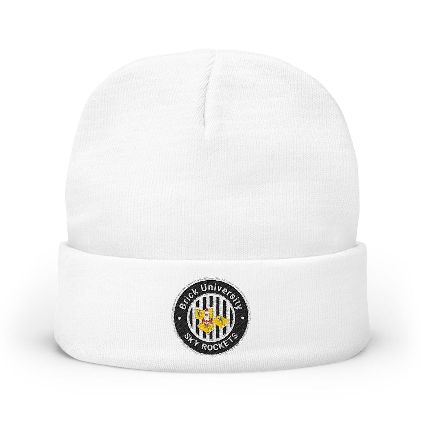 Brick University (Black-outside) Knit Beanie