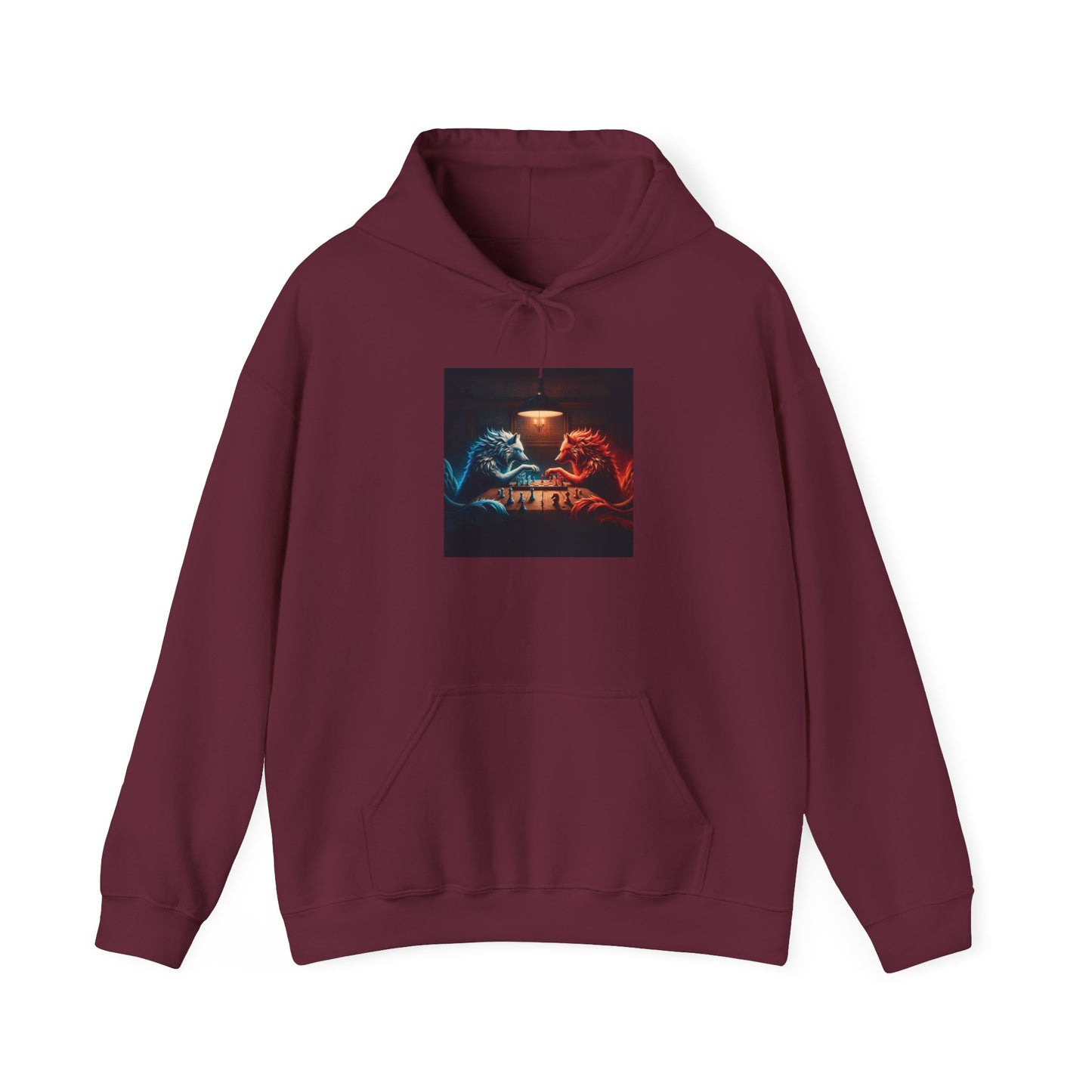 Wolves Playing Chess - Unisex Heavy Blend™ Hooded Sweatshirt