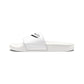 Let's Go Jesus - Slide Sandals — White Removable‑Strap Slides with ‘Let’s Go Journey’ Script