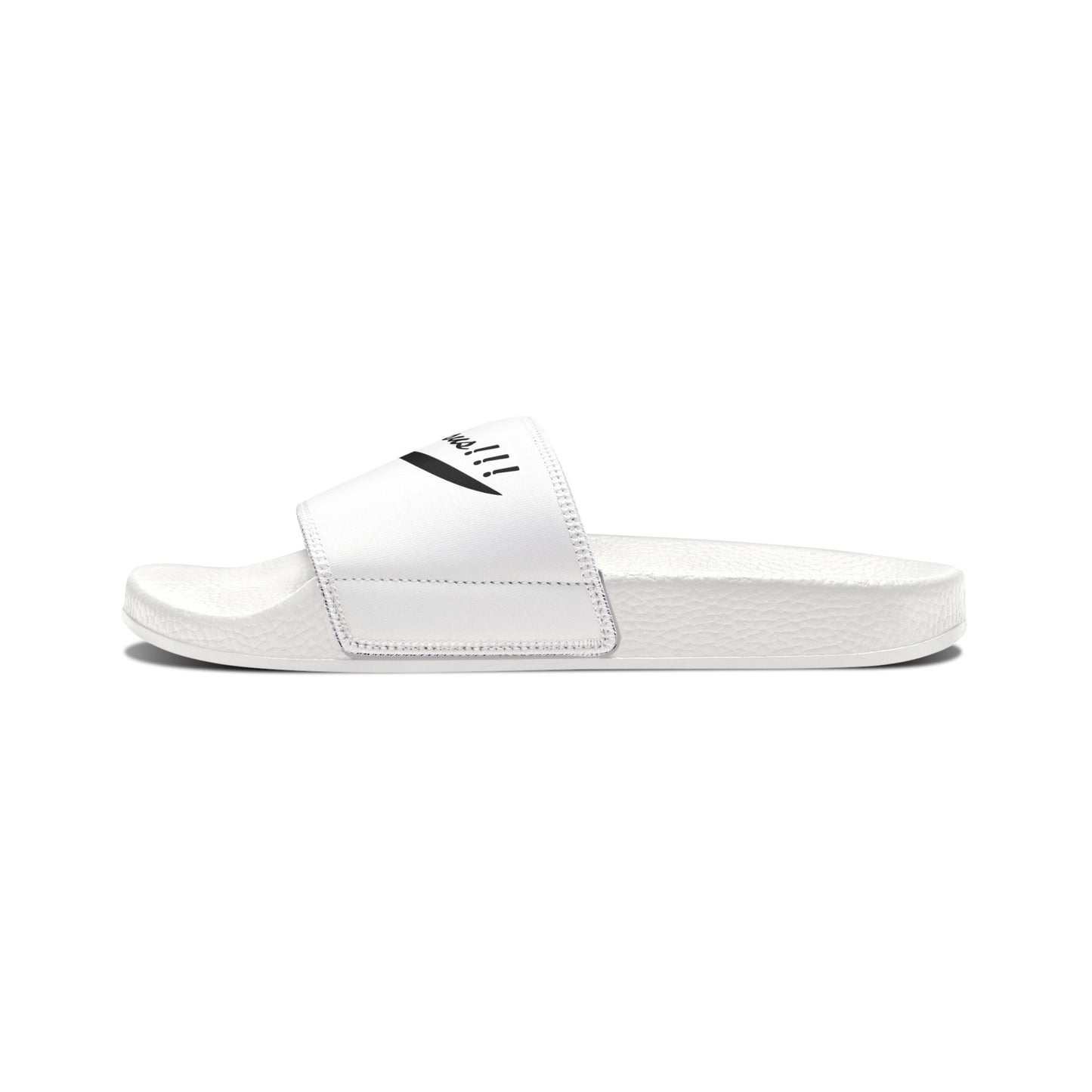 Let's Go Jesus - Slide Sandals — White Removable‑Strap Slides with ‘Let’s Go Journey’ Script