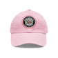 Brick University (Black Design Behind Bars) - Hat with Leather Patch (Round)