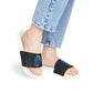 Wolf Playing Chess (Blue Team) - Women's Slide Sandals