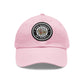 Brick University (Black Design Behind Bars) - Hat with Leather Patch (Round)