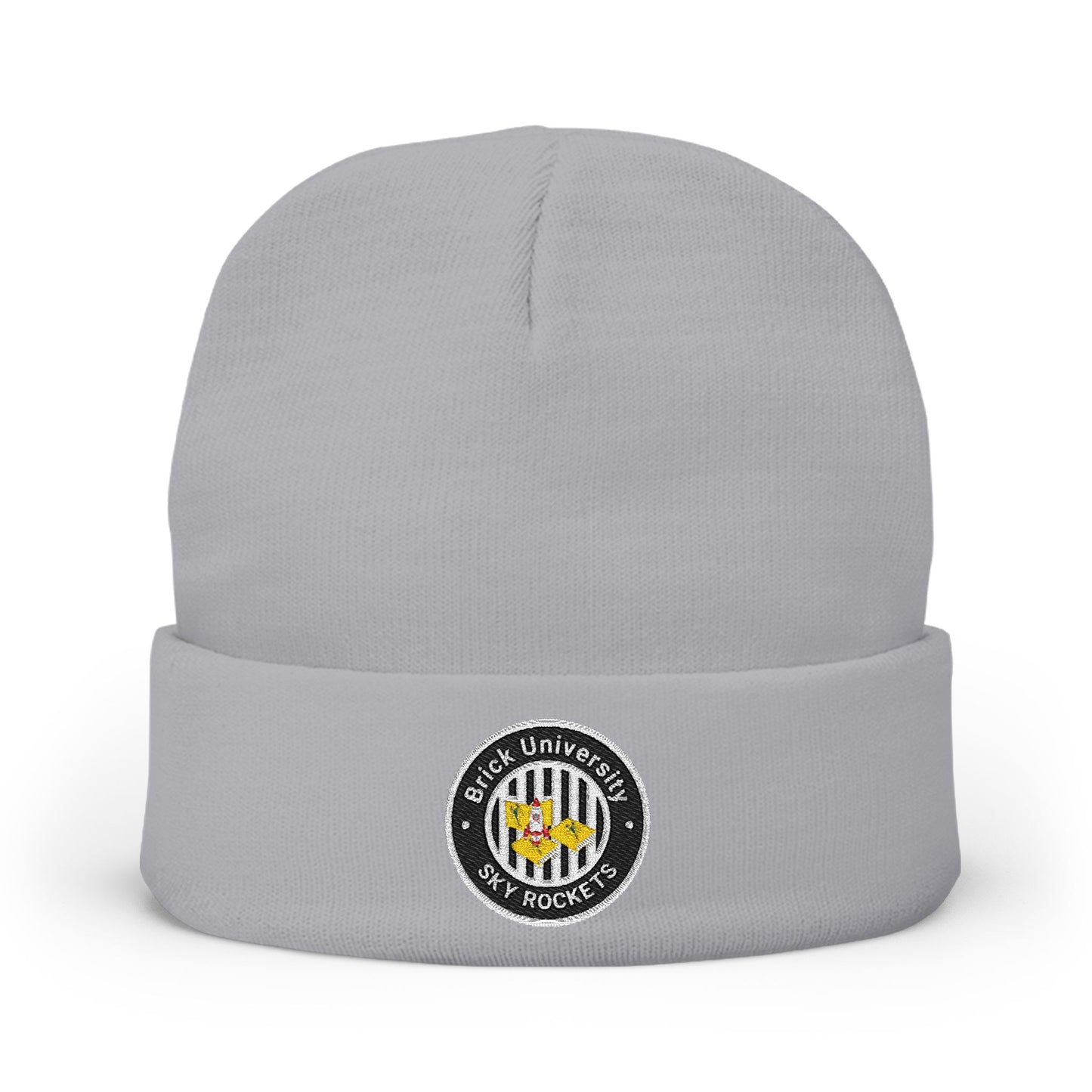 Brick University (Black-outside) Knit Beanie