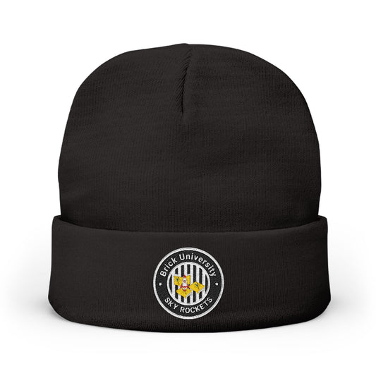 Brick University (Black-outside) Knit Beanie