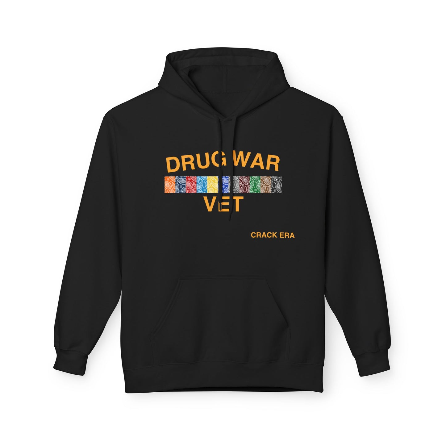 Drug War Vet Hoodie — 'Crack Era' Retro Patch Graphic