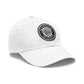 Brick University (Black Design Behind Bars) - Hat with Leather Patch (Round)