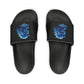 Wolf Playing Chess (Blue Team) - Women's Slide Sandals