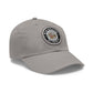 Brick University (Black Design Behind Bars) - Hat with Leather Patch (Round)