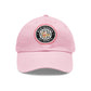Brick University (Black Design) - Hat with Leather Patch (Round)