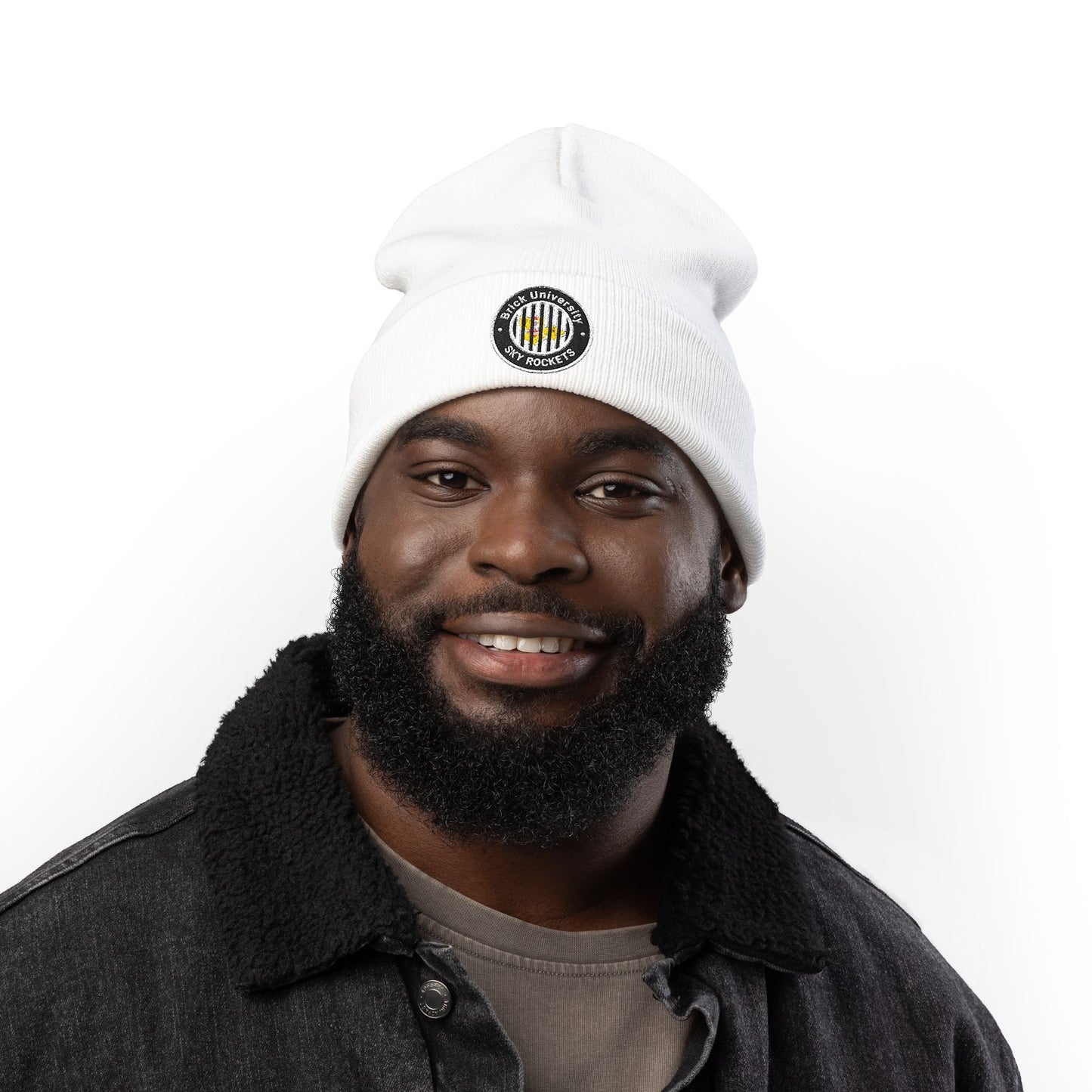 Brick University (Black Behind Bars) Knit Beanie
