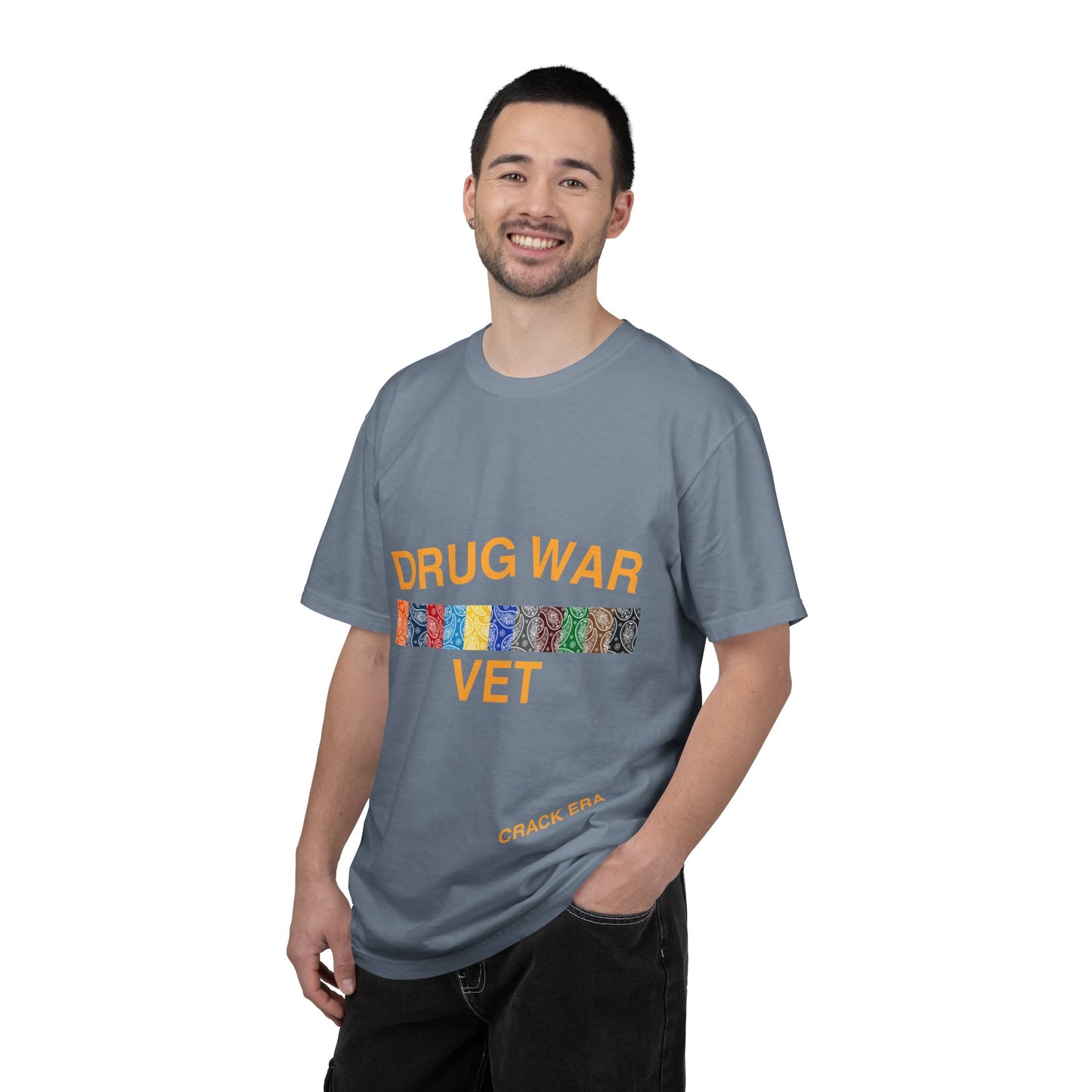 Drug War Vet T-Shirt – 'Crack Era' Retro Patch Graphic Tee