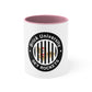 Brick University (Black Design Behind Bars) - Accent Coffee Mug, 11oz