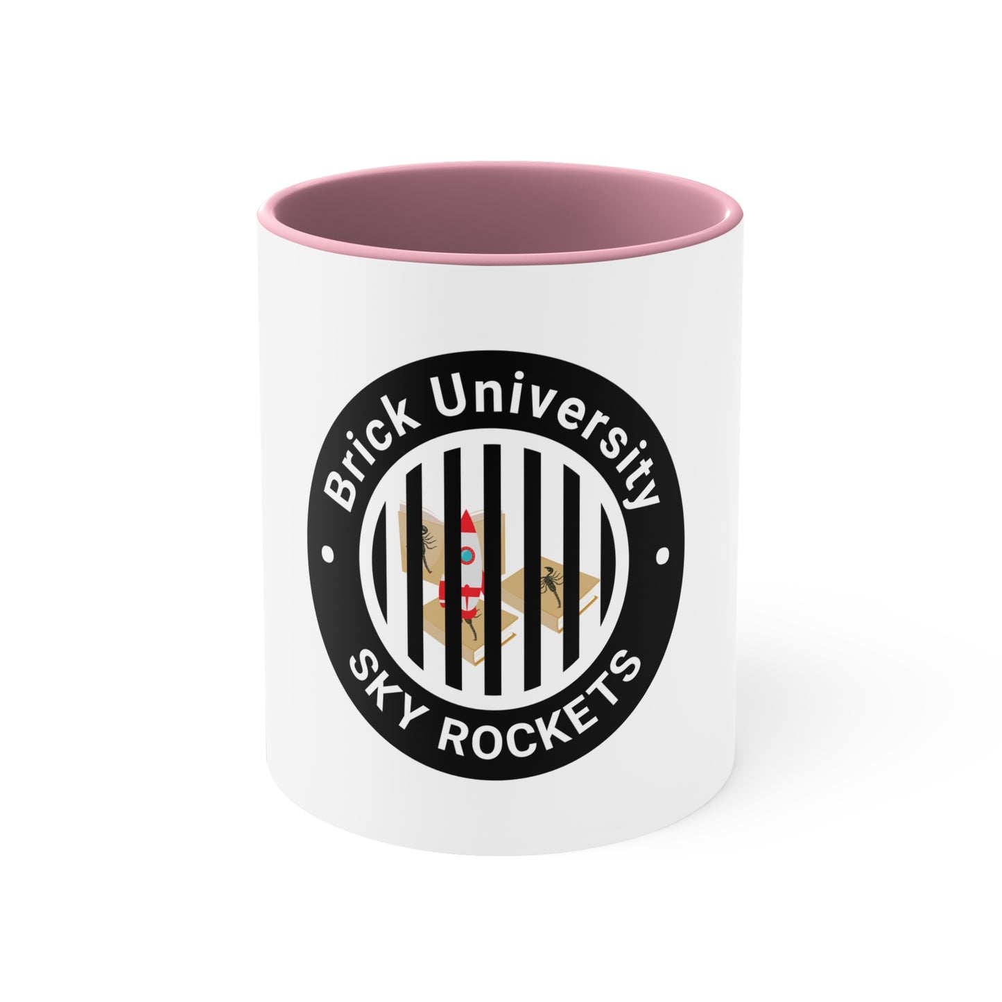 Brick University (Black Design Behind Bars) - Accent Coffee Mug, 11oz