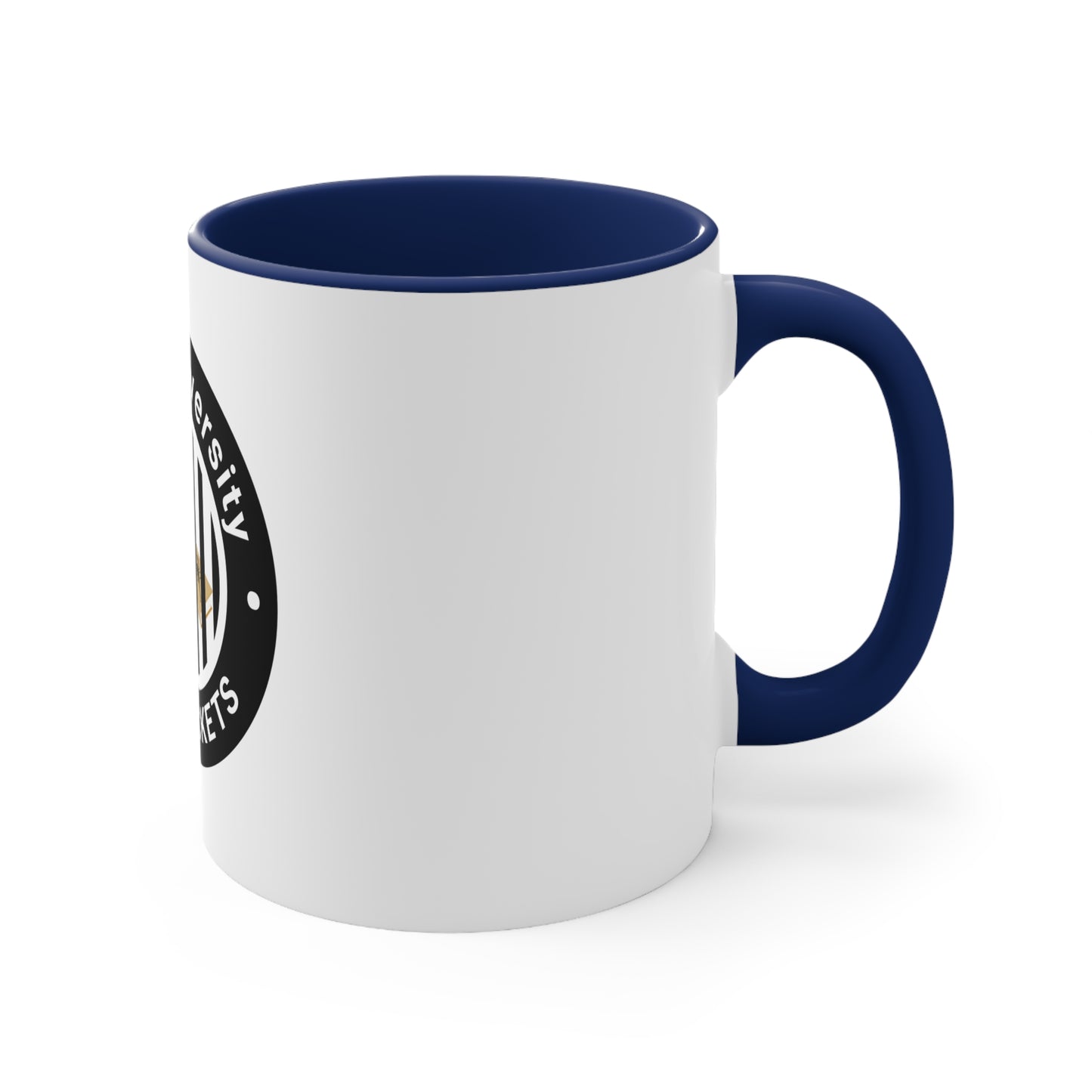 Brick University (Black Design Behind Bars) - Accent Coffee Mug, 11oz